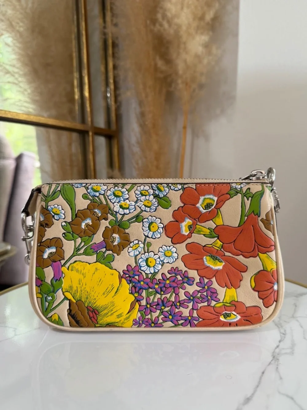 Coach Nolita 19  Floral Print Leather Mini Shoulder Bag Purse Style CR365